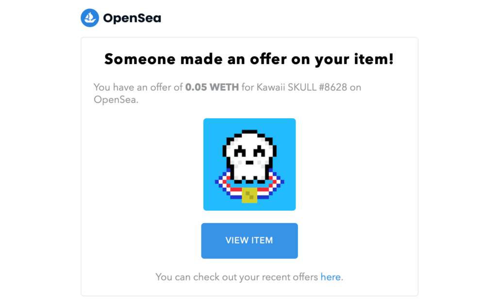 OpenSea（オープンシー）のオファーを承認/accep