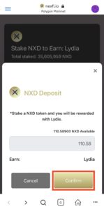 NexFiのNXDステーキング方法