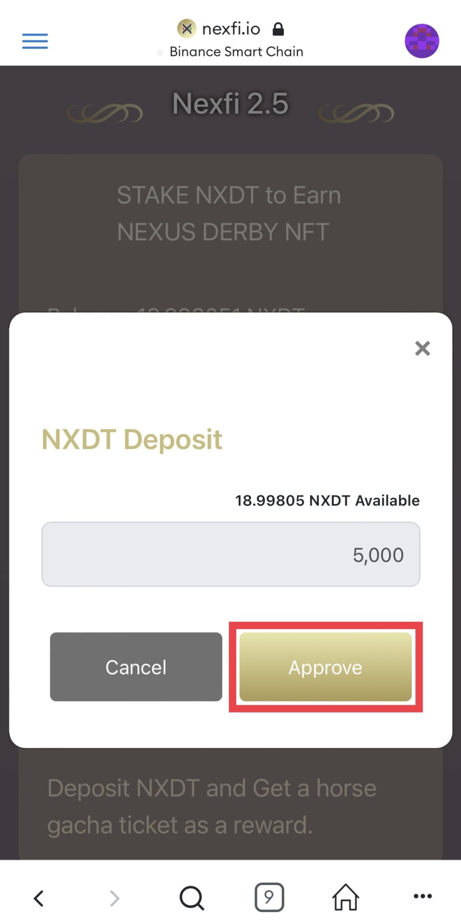 NexFi 2.5-NXDTのステーキング方法