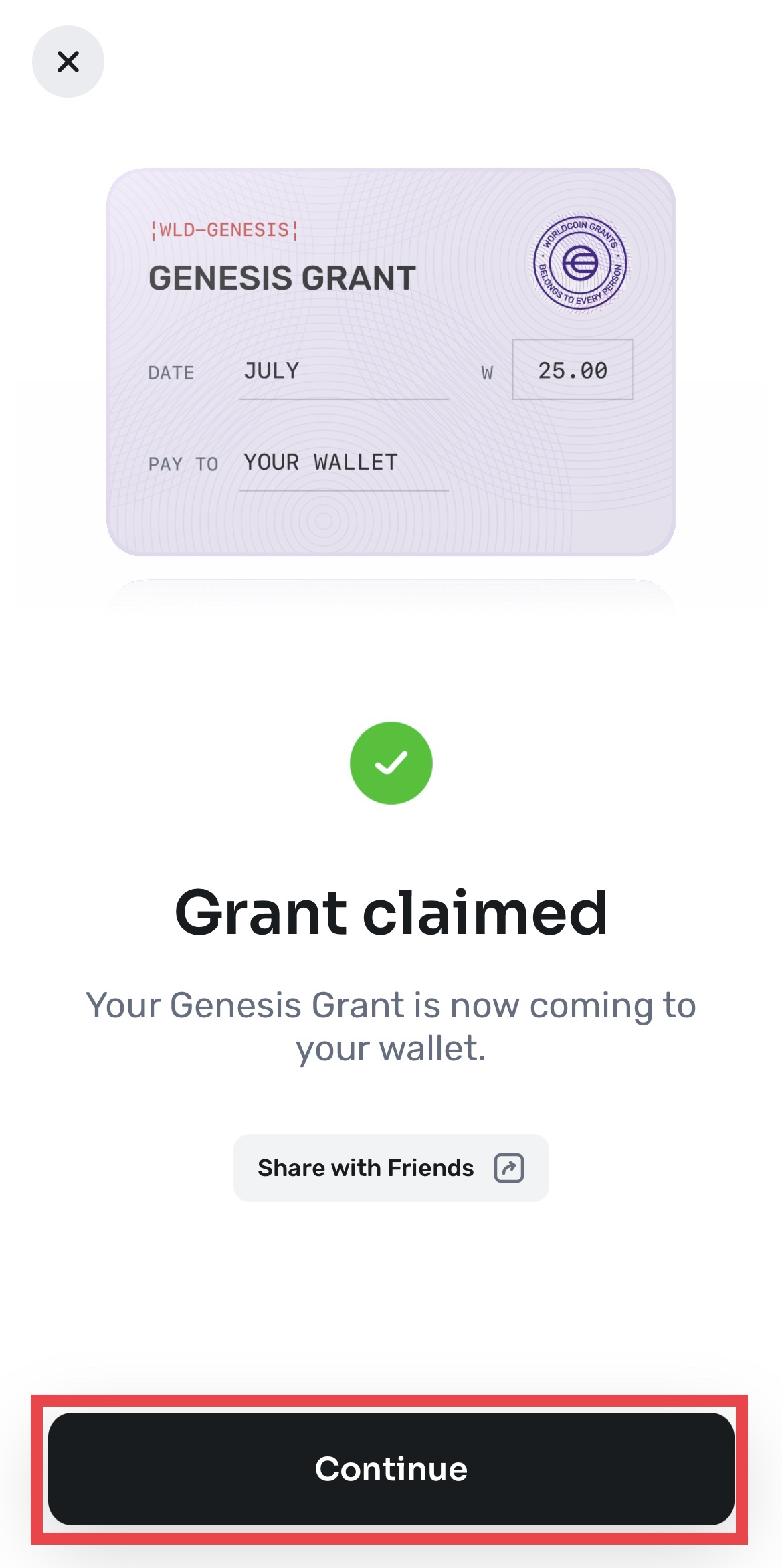 【ワールドコイン】Genesis GrantをClaim