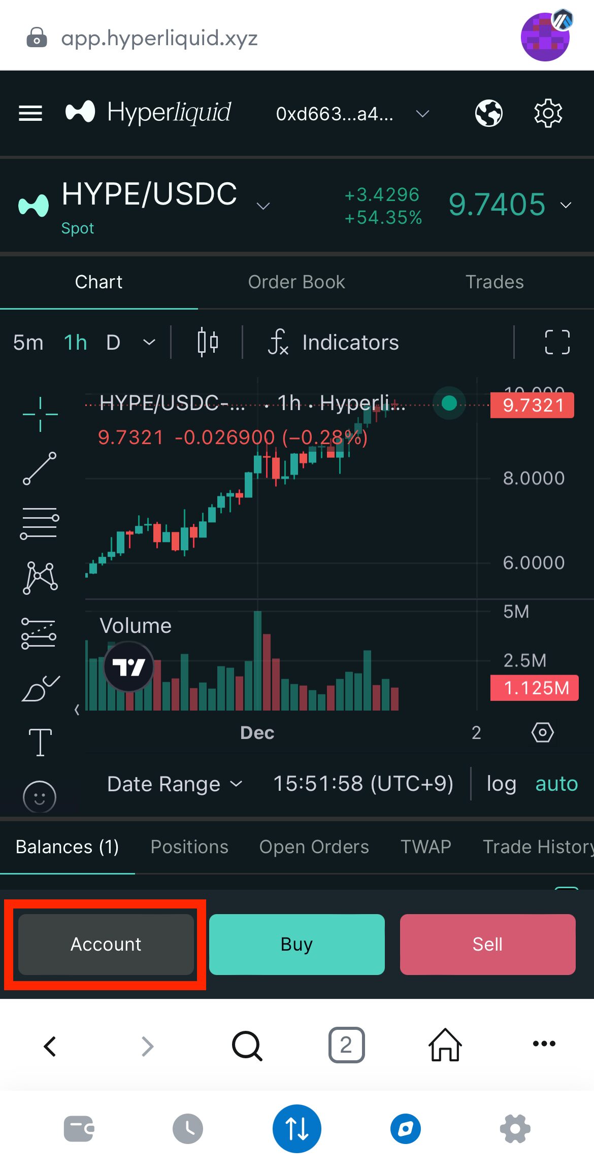 HyperLiquidにUSDCを入金