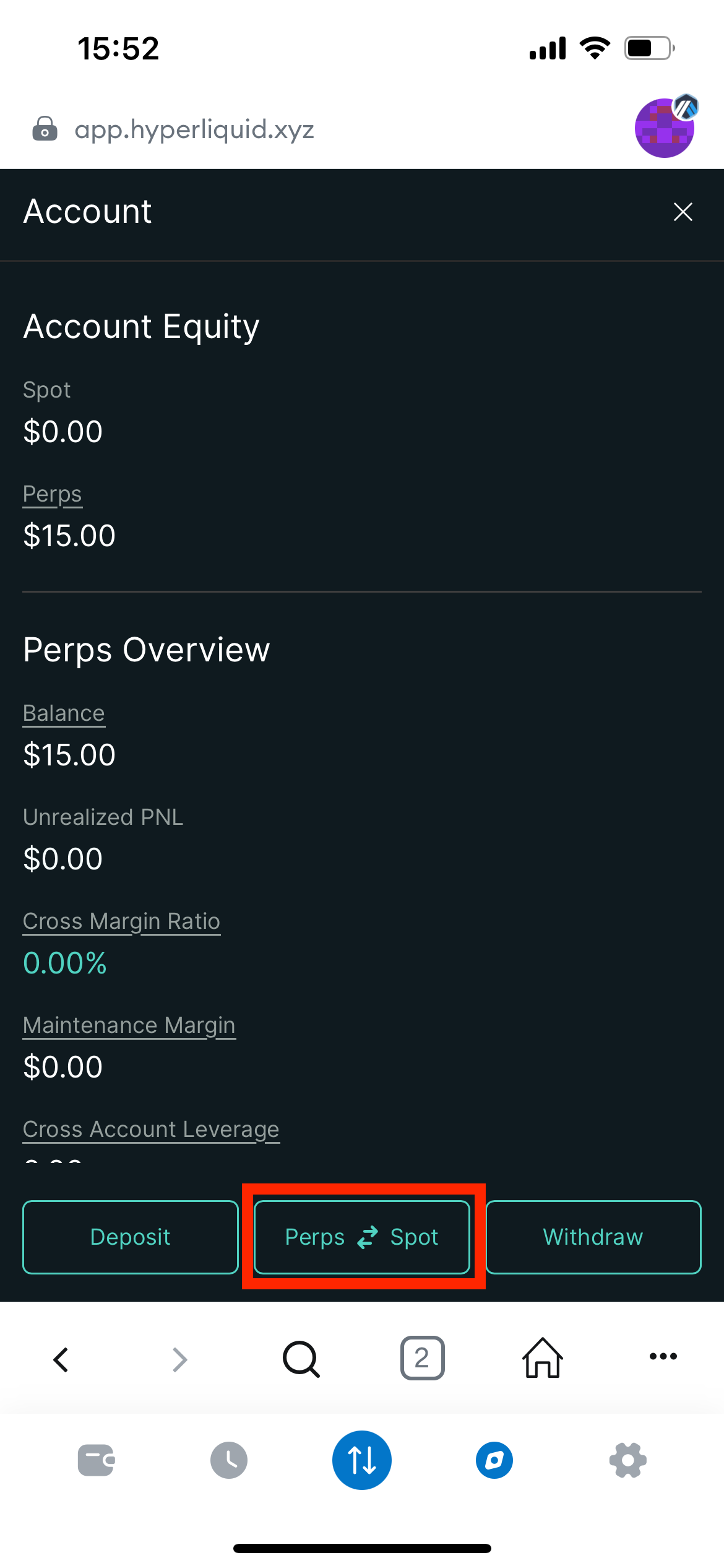 HyperLiquidにUSDCを入金