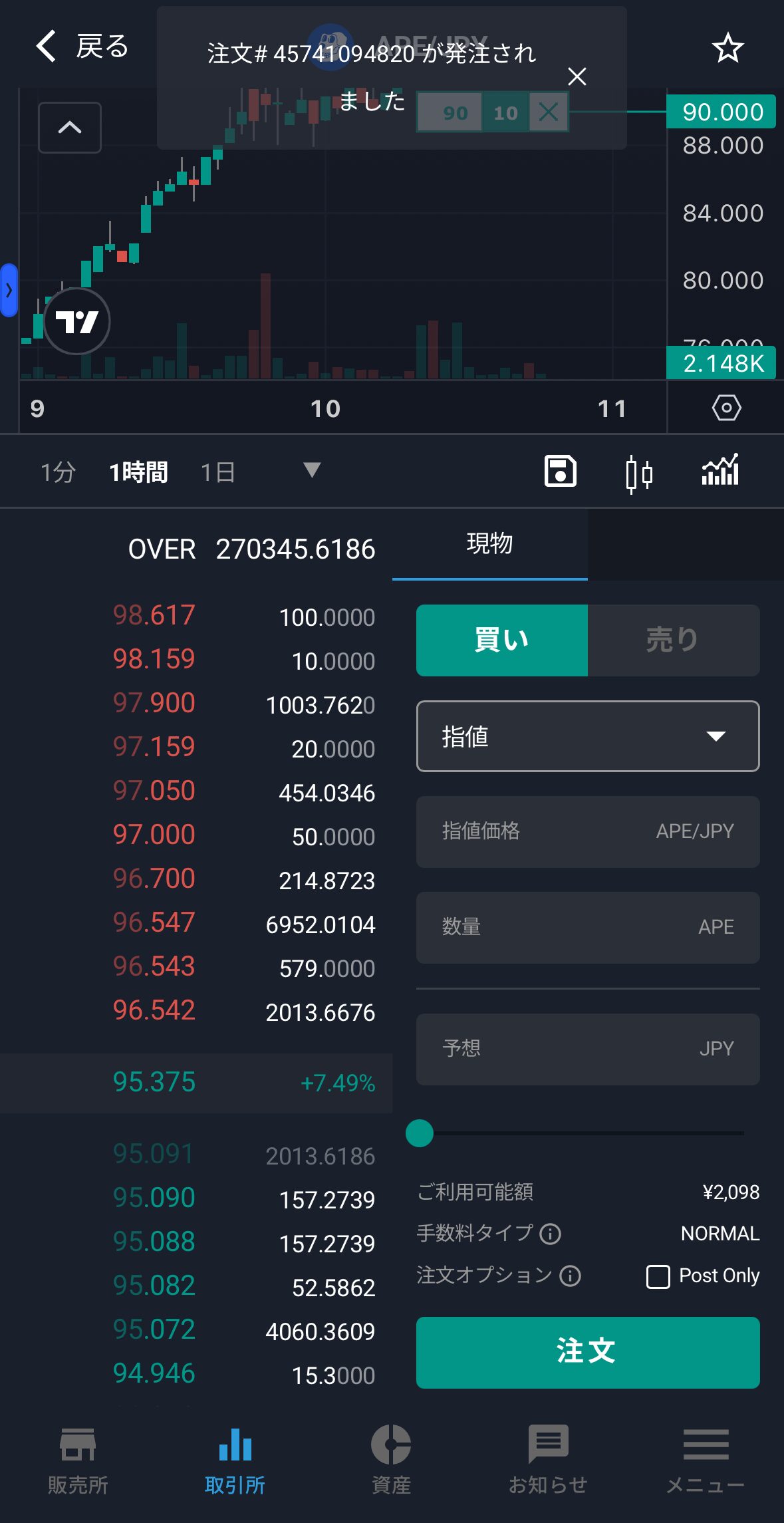 ビットバンクでAPEを購入