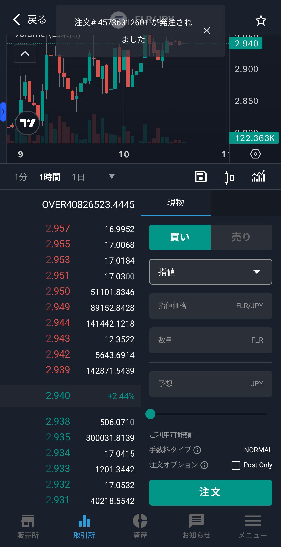ビットバンクでFLRを購入