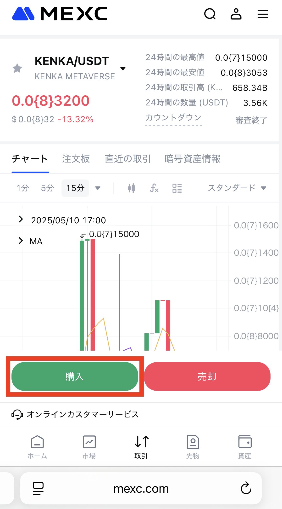 MEXCでKENKAを購入