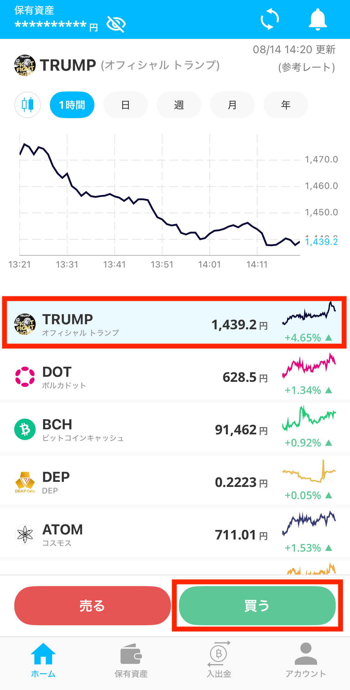 ビットポイントでTRUMP(トランプコイン)を購入