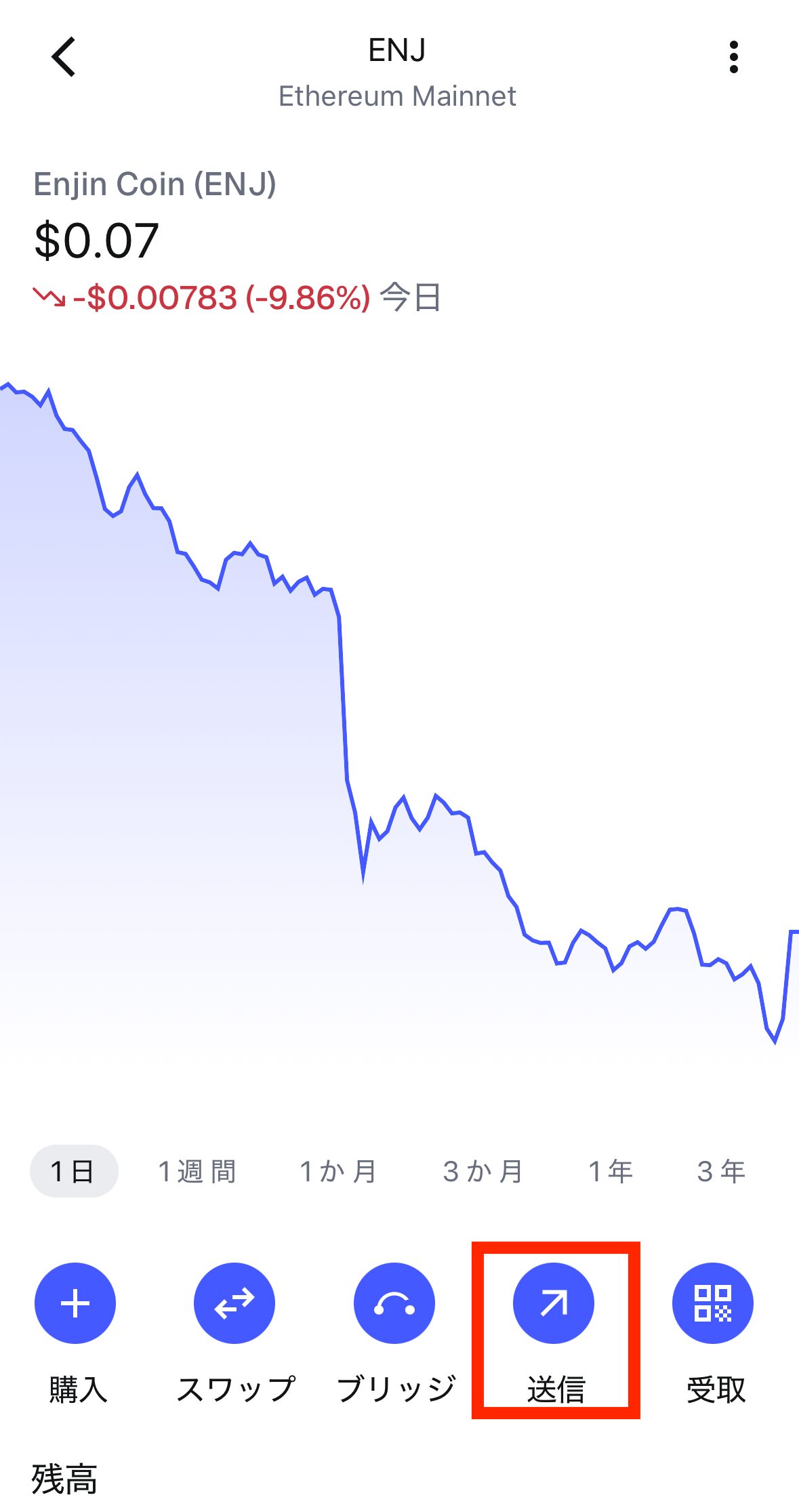 MetaMaskからビットバンクにENJを送金