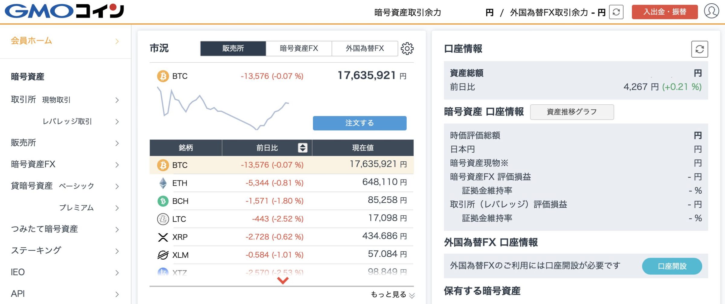 GMOコインでイーサリアムを購入(PC-取引所)